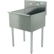 Avance Tabco® 4-1-24-X Budget Kitchen Sink, 1 Compartment, 24L x21W Bowl, 430 Acier inoxydable