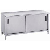 Advance Tabco CB-SS-305 14 Ga. Work Table Cabinet 304 Stainless Steel - Slide Doors 60x30