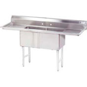 Advance Tabco® FC-2-1818-24RLX NSF Fabricated 2 Compartment Sink, 24 Left & Right Drainboards