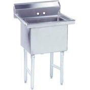Advance Tabco® FS-1-1818 NSF Fabricated 1 Compartment Sink, 18L x 18W Bowl, 8-1/2 Splash, 14Ga.