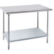 Advance Tabco Workbench W/Undershelf, 14 Ga. 304 Series Stainless, Galvanized Frame/Shelf, 30"Wx24"D