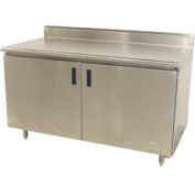 Advance Tabco HK-SS-243 14 Gauge Work Table 304 Stainless Steel - 5" Backsplash & Base Cabinet 36x24
