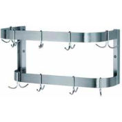 Advance Tabco SW-24 Wall-Mounted Pot Rack Stainless Steel - Double Bar 12 Double Hooks 24"W x 12"D