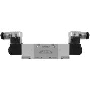 Aignep USA 5/3 Dbl Solenoid Vlv, Ext Pilot, Closed Cntr, Spr Cntred, 1/8 NPTF, 110V AC/5VA Coil, LED