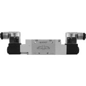 Aignep USA 5/3 Dbl Solenoid Valve, Pilot/Spr Cntard, Closed Cntr, G1/8, 24V DC/2W Coil, LED Conn.