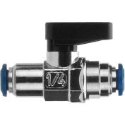 AIGNEP Mini Ball Valve 86320-06-06, 3/8" Tube X 3/8" Tube - Min Qty 5