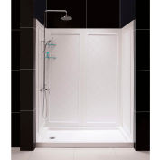 DreamLine SlimLine DL-6189L-01 30 "x 60" Base de douche laissé H & Drain & QWALL-5 douche paroi arrière Kit