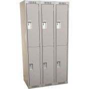 Clean-Line Assembled 2-Tier Lockers - 3 Lockers Wide