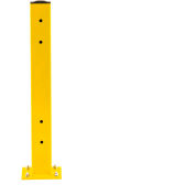 Cogan® barrière d’acier protectrice pour rail simple, plaque de base offset, 18"H, jaune