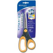 Westcott® titane collé anti-adhésif ciseaux, 8" L Straight, gris/jaune, qté par paquet : 6