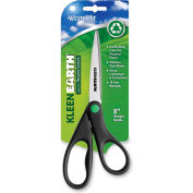 Westcott® KleenEarth recyclée en acier inoxydable ciseaux, 8" L Straight, noire