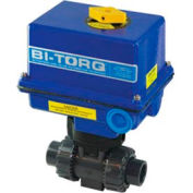 BI-TORQ 1-1/4" 2-Way PVC Ball Valve W/ NEMA 4 115VAC/4-20mA Positioner