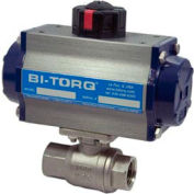 BI-TORQ 1/2" 2-Pc SS NPT Ball Valve W/Dbl. Acting Pneum. Actuator