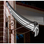 Auvent de fenêtre/entrée Awntech CH43-5GW 5-3/8' W x 4-11/16' H x 3 ' d gris/blanc