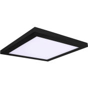 Amax Lighting 10" Square Platter LED Flush Mount Light, 40W, 120V, 3000K, Black