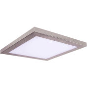 Amax Lighting 10" Square Platter LED Flush Mount Light, 40W, 120V, 3000K, Brush Nickle