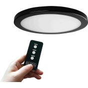 Amax Lighting 11" Round Multi-Color Temperature LED Flush Mount Light, Rmt Cntrl, 30W, 120V, Black