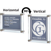 Global Approved 105511, Vert/Horiz Standoff Sign HLR, 8,5"W x 5,5"H, CLR, 1-Pack