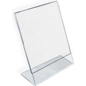 Global Approved 112714 Vertical Slanted L-Shaped Acrylic Sign Holder, 8,5" x 11"
