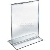 Global Approved 152714 Vertical Double Side Stand Up Sign Holder, 8,5 « x 11 », acrylique