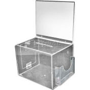Global Approved 206300 Extra Large Acrylic Suggestion Box W/ Pocket Lock & Keys 11" x 8.25" Acrylic