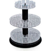 Global Approved 225020, 3-Tier Revolving Counter Display W/Tester Tray, 13,5"H, CLR, 1 Pc