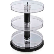 Global Approved 227030, 3-Tier Open Round Tray W/No Dividers, 2"H, CLR, 1 Pc