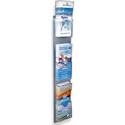 Global Approved 252065, Wall Mount Brochure HLR W/3 Pockets, 5,5"W x 26"H, CLR