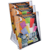 Global Approved 252304 3-Tier Letter Size Countertop Brochure Holder, 9" x 14.75"