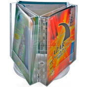 Global Approved 252320 3-Pocket Letter Size Brochure Holder On Revolving Base, 9" Base