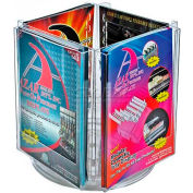 Global Approved 252321 4-Pocket Letter Size Brochure Holder On Revolving Base, 9" Base