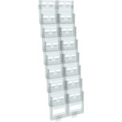 Global Approved 252325 16-Pocket Letter Size Mural Mount Display, 19 « x 51,75 », Acrylique, 1 Pièce