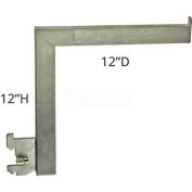 Azar Displays 300961 Gooseneck Bracket, 12" Deep, Satin Nickel ,1 Piece