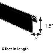 Global Approved 600073-BLK 1.5" High Gridwall Extrusion, 6' Long, Black