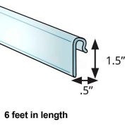 Global Approved 600073-CLR 1.5" High Gridwall Extrusion, 6' Long, Clear