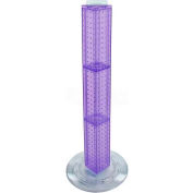 Global Approved 700223-PUR 36 " Pegboard Revolving Floor Display 4-Sided Purple Translucent 1 Piece