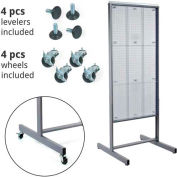 Global Approved 700272-CLR, Pegboard Floor Stand W/5 » C Channel Sliding, 24"W x 48"H, CLR, 1 Pc