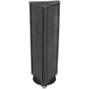 Azar Displays 700450-BLK Three-Sided Spinning Pegboard Floor Display, 16" x 60", Black Solid