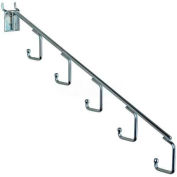 Azar Displays 700860 5-Station Waterfall Faceout Hook For Pgbrd/Slatwall-15" L-Chrome- Pkg Qty 10