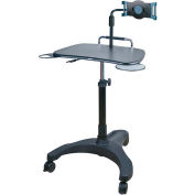Aidata LPD502P Sit/Stand Mobile Laptop Workstation with Tablet Holder