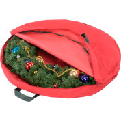 Holiday 30" Zipper Canvas Wreath Storage, Red/Pine Green - Pkg Qty 2