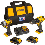 DeWALT 20V MAX* Lithium Ion Combo Kit (1.5 Ah), DCK280C2, 2-Tool Kit