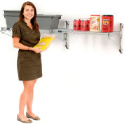 Nexel® Chrome Wall Mount Wire Shelving 72"W x 18"D x 14"H 1 - Module étagère