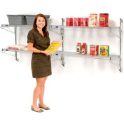 Nexel® Chrome Wall Mount Wire Shelving 72"W x 24"D x 34"H 2 - Shelf Add-On