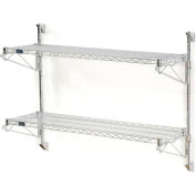 Nexel® Chrome Wall Mount Wire Shelving 48"W x 14"D x 34"H 2 - Shelf Starter