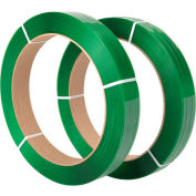 Global Industrial™ Polyester Strapping, 1/2"W x 2900'L x 0.025" Thick, 16" x 3" Core, Green - Pkg Qty 2