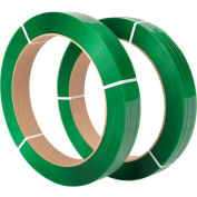 Global Industrial Polyester Strapping, 1/2"W x 2900'L x 0.025" Thick, 16" x 3" Core, Green - Pkg Qty 2