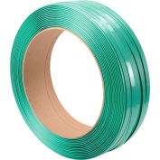 Cerclage industriel™ global en polyester, 3/4 « L x 2400'L x 0,05 » d’épaisseur, 16 » x 6 » Core, Vert