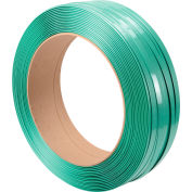 Cerclage industriel™ global en polyester, 3/4 « L x 2400'L x 0,05 » d’épaisseur, 16 » x 6 » Core, Vert