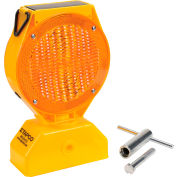 5785469 Individual Solar LED Barricade Light, Amber, 3-Way On/Off Switch